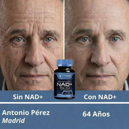 Adiós al envejecimiento celular - NAD+ con Resveratrol (Fórmula Mejorada)