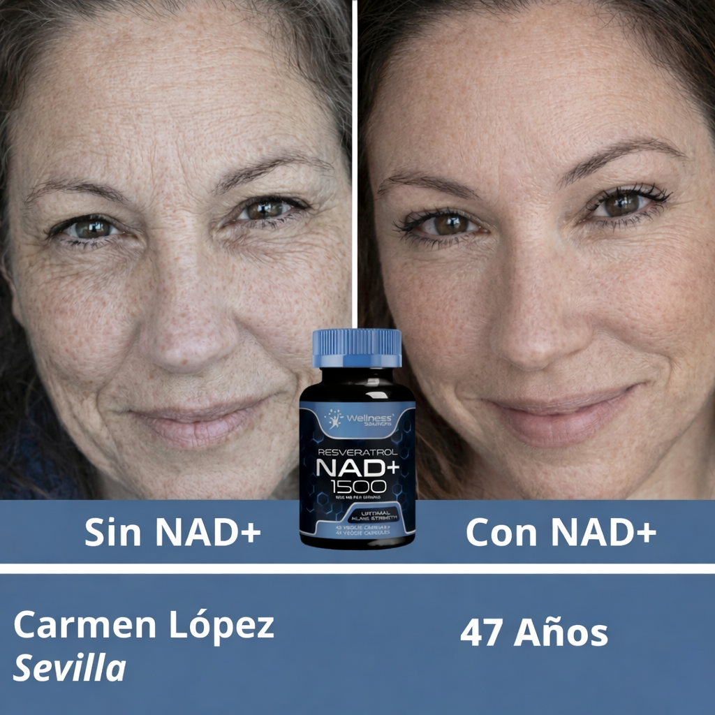 Adiós al envejecimiento celular - NAD+ con Resveratrol (Fórmula Mejorada)