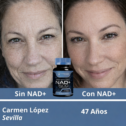 Adiós al envejecimiento celular - NAD+ con Resveratrol (Fórmula Mejorada)