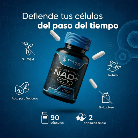 Adiós al envejecimiento celular - NAD+ con Resveratrol (Fórmula Mejorada)